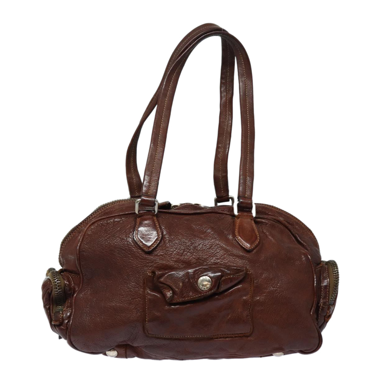 Luxury Prada Shoulder Bag Leather Brown  bs16389