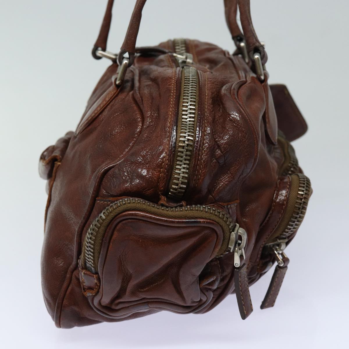 Luxury Prada Shoulder Bag Leather Brown  bs16389