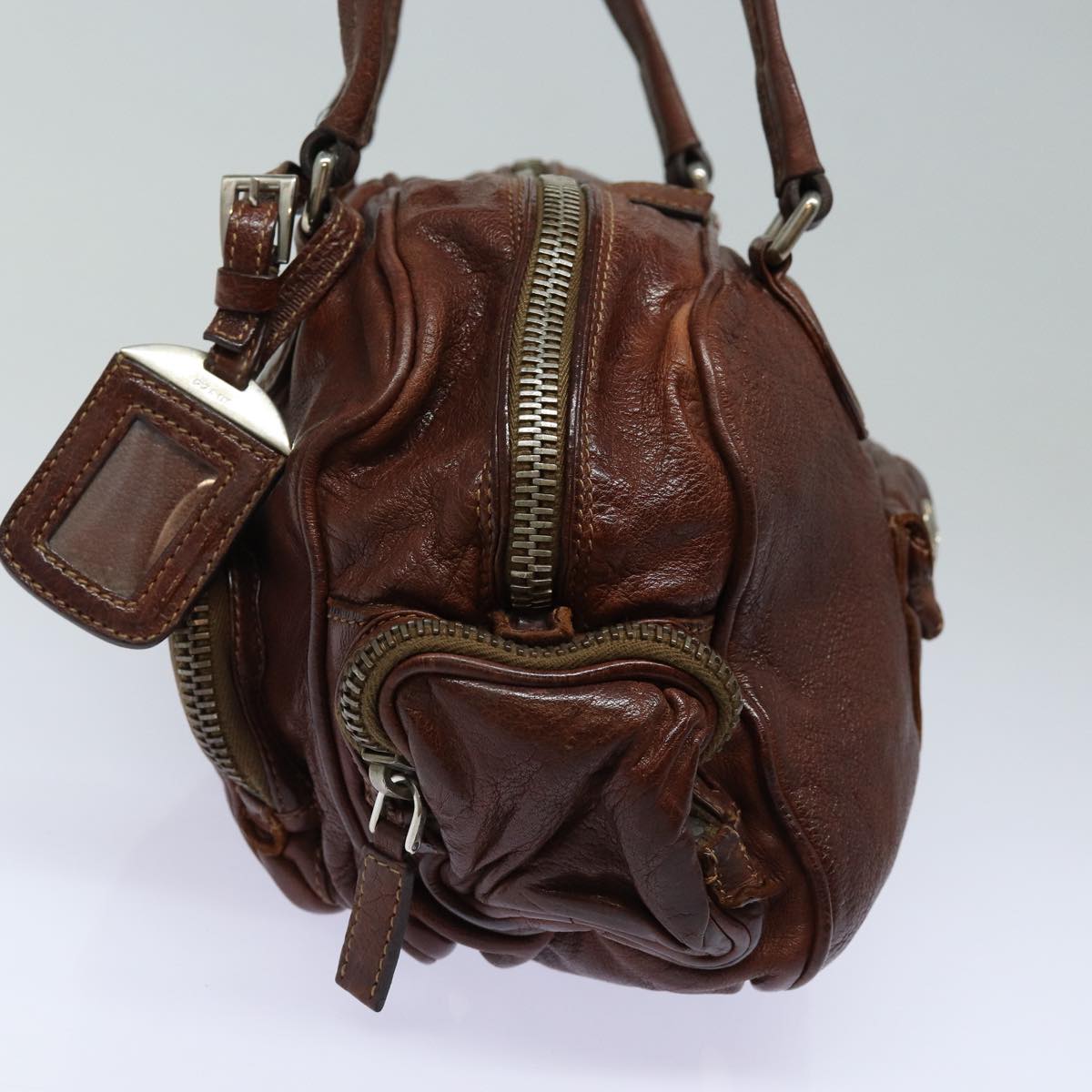 Luxury Prada Shoulder Bag Leather Brown  bs16389