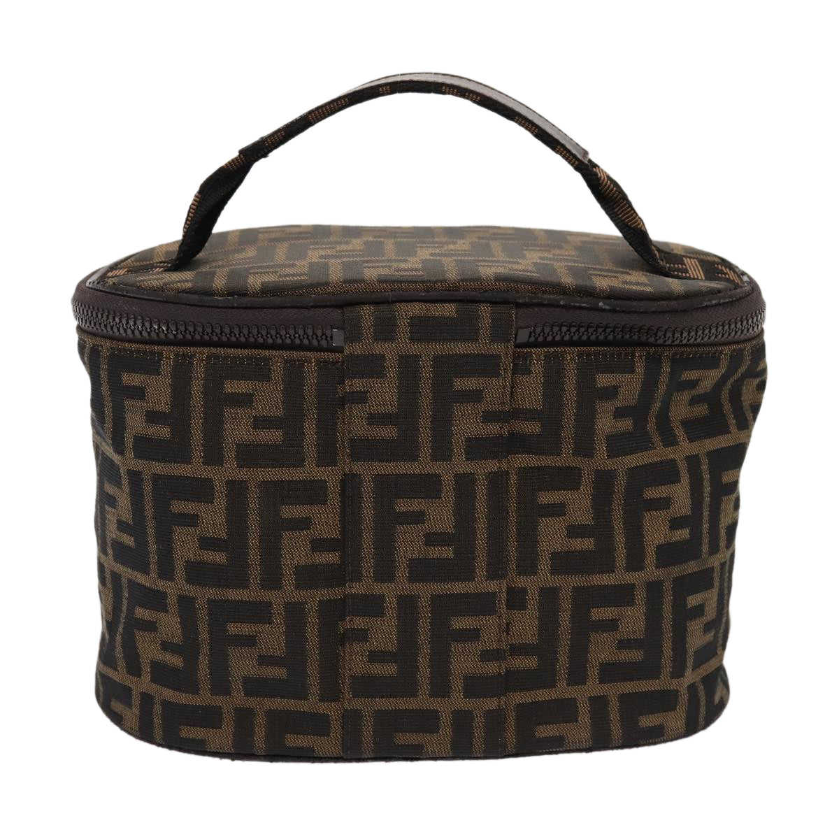 Luxury Fendi Zucca Canvas Vanity Pouch Brown Blackbs16396