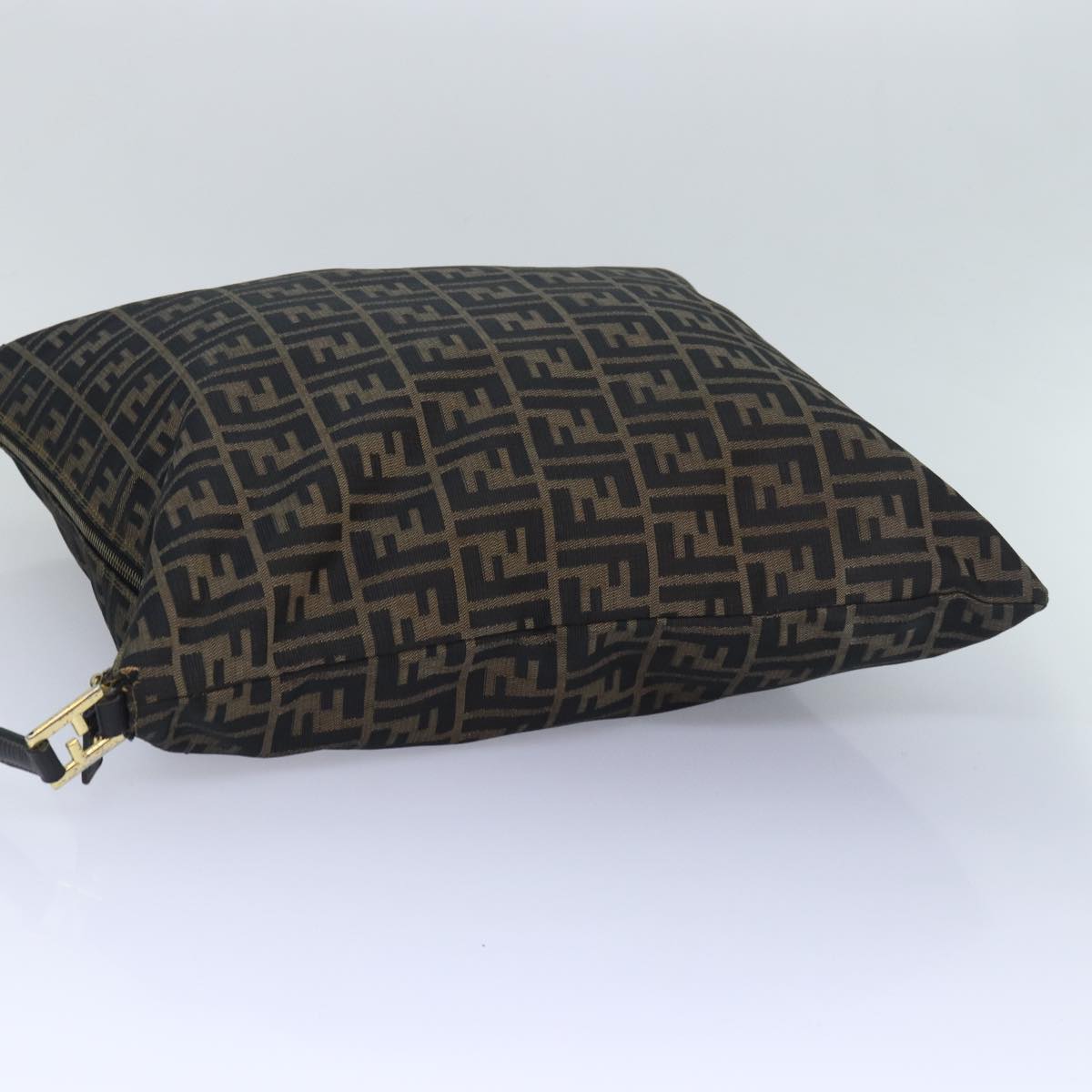 Luxury Fendi Zucca Canvas Shoulder Bag Brown Blackbs16397