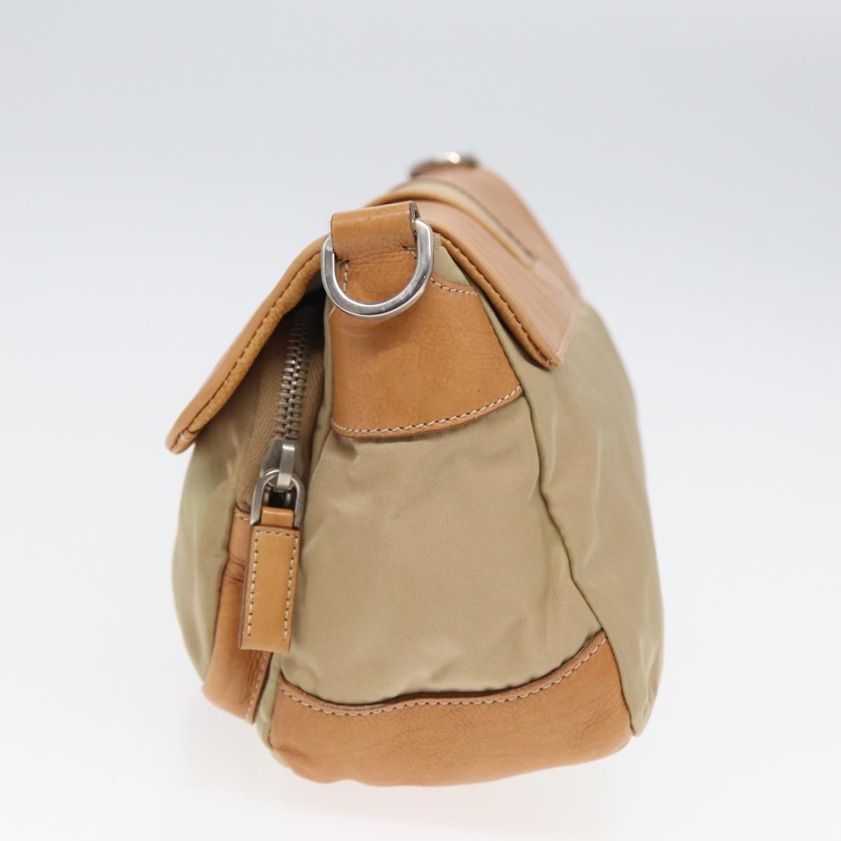 Luxury Prada Shoulder Bag Nylon Leather Beige  bs16409