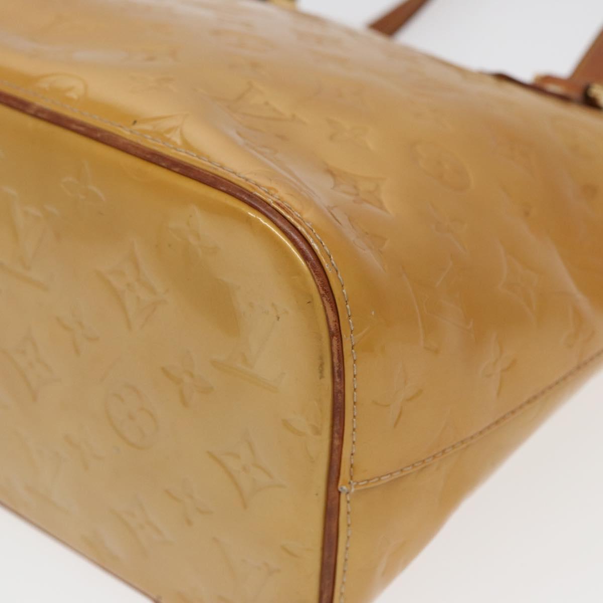 LOUIS VUITTON Monogram Vernis Houston Hand Bag Beige M91004 LV bs16425