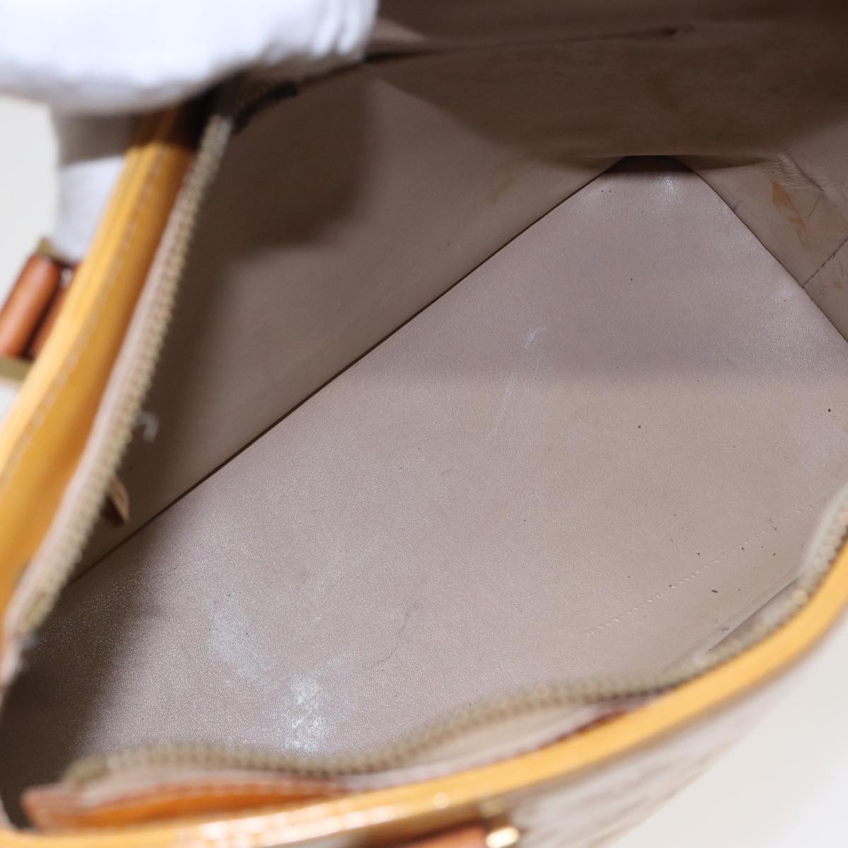 LOUIS VUITTON Monogram Vernis Houston Hand Bag Beige M91004 LV bs16425