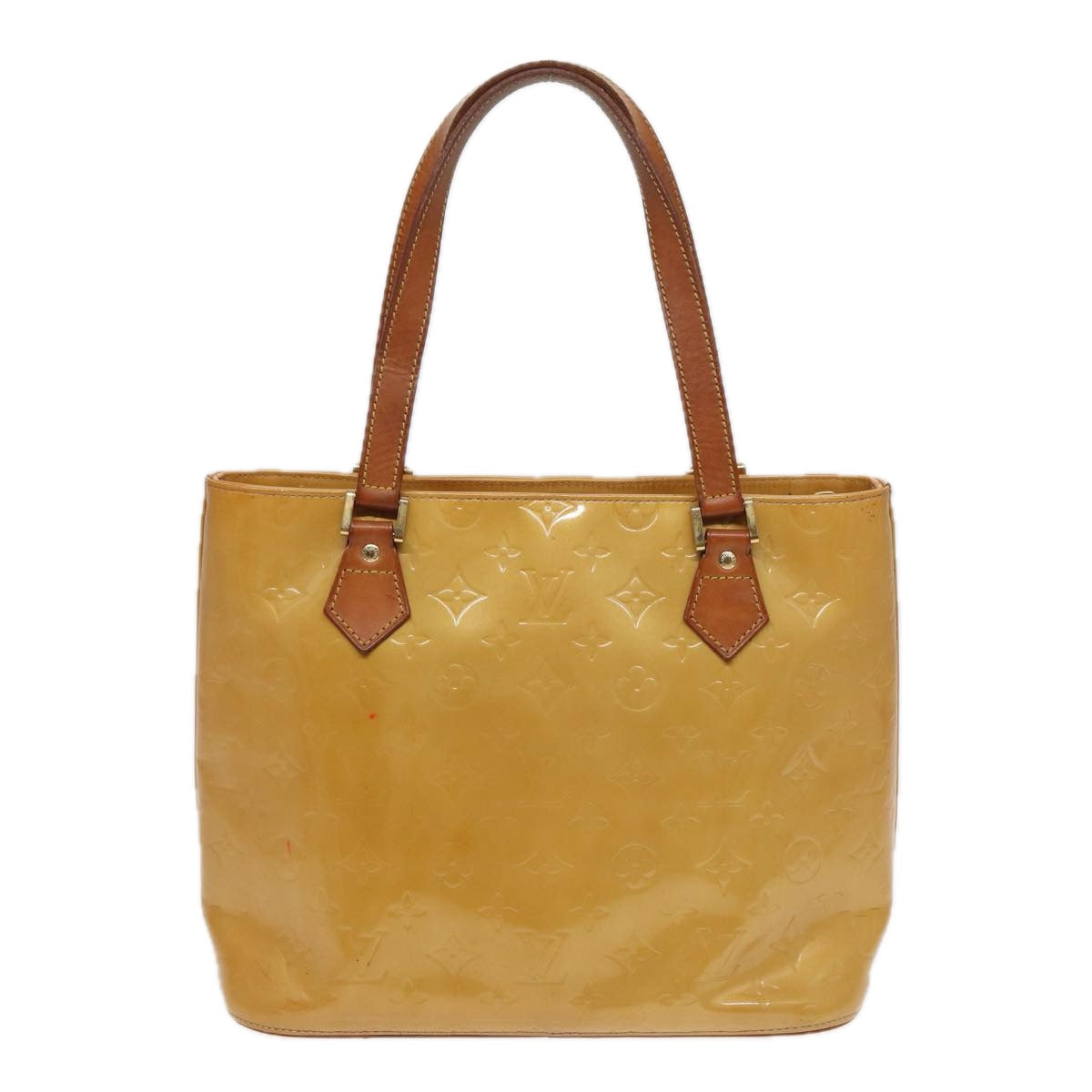 LOUIS VUITTON Monogram Vernis Houston Hand Bag Beige M91004 LV bs16425