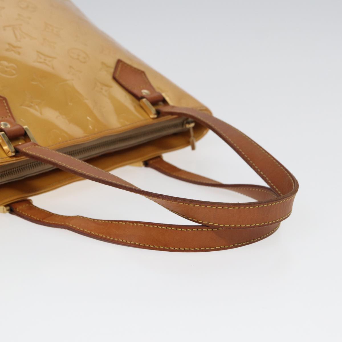 LOUIS VUITTON Monogram Vernis Houston Hand Bag Beige M91004 LV bs16425