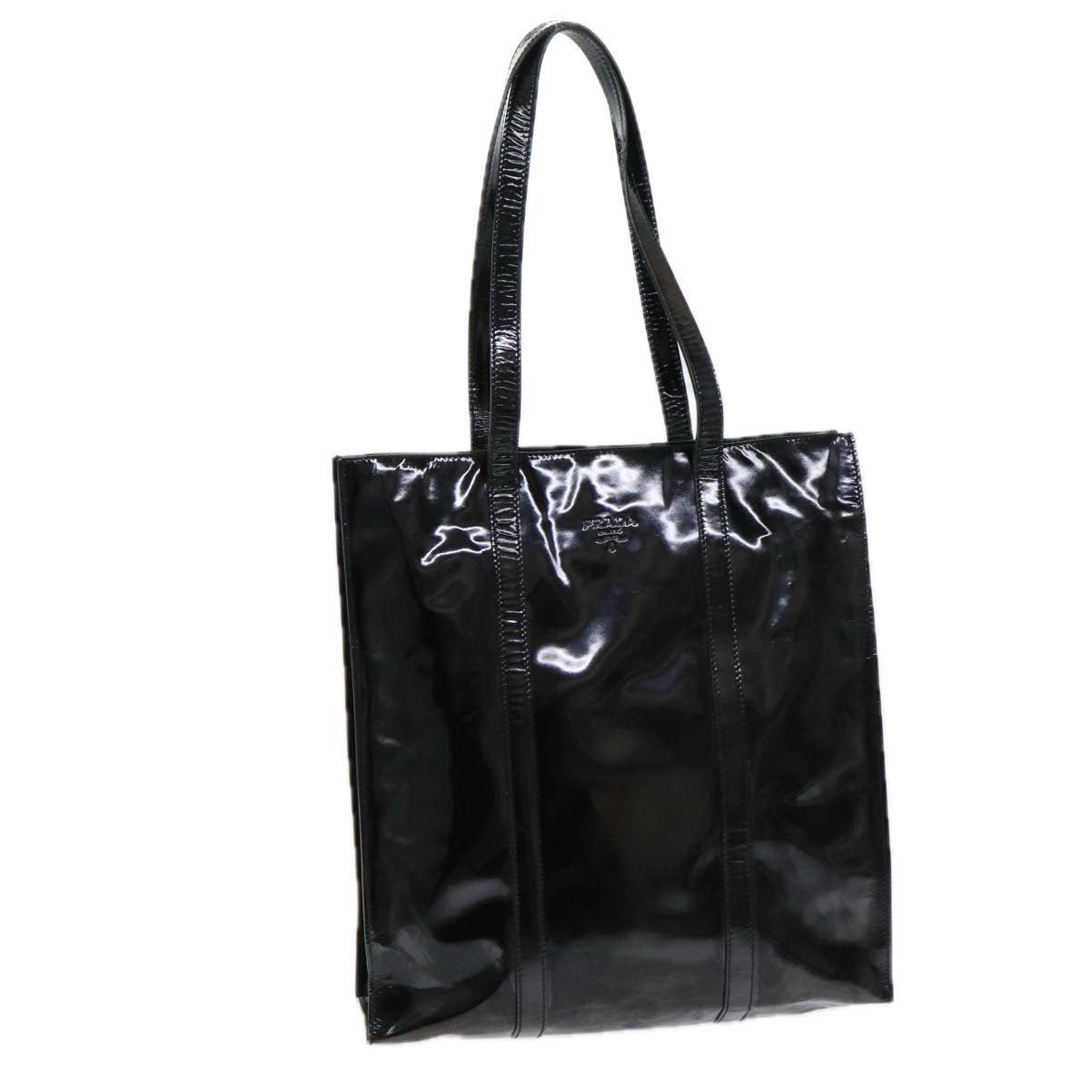 Luxury Prada Tote Bag Enamel Black  bs16445