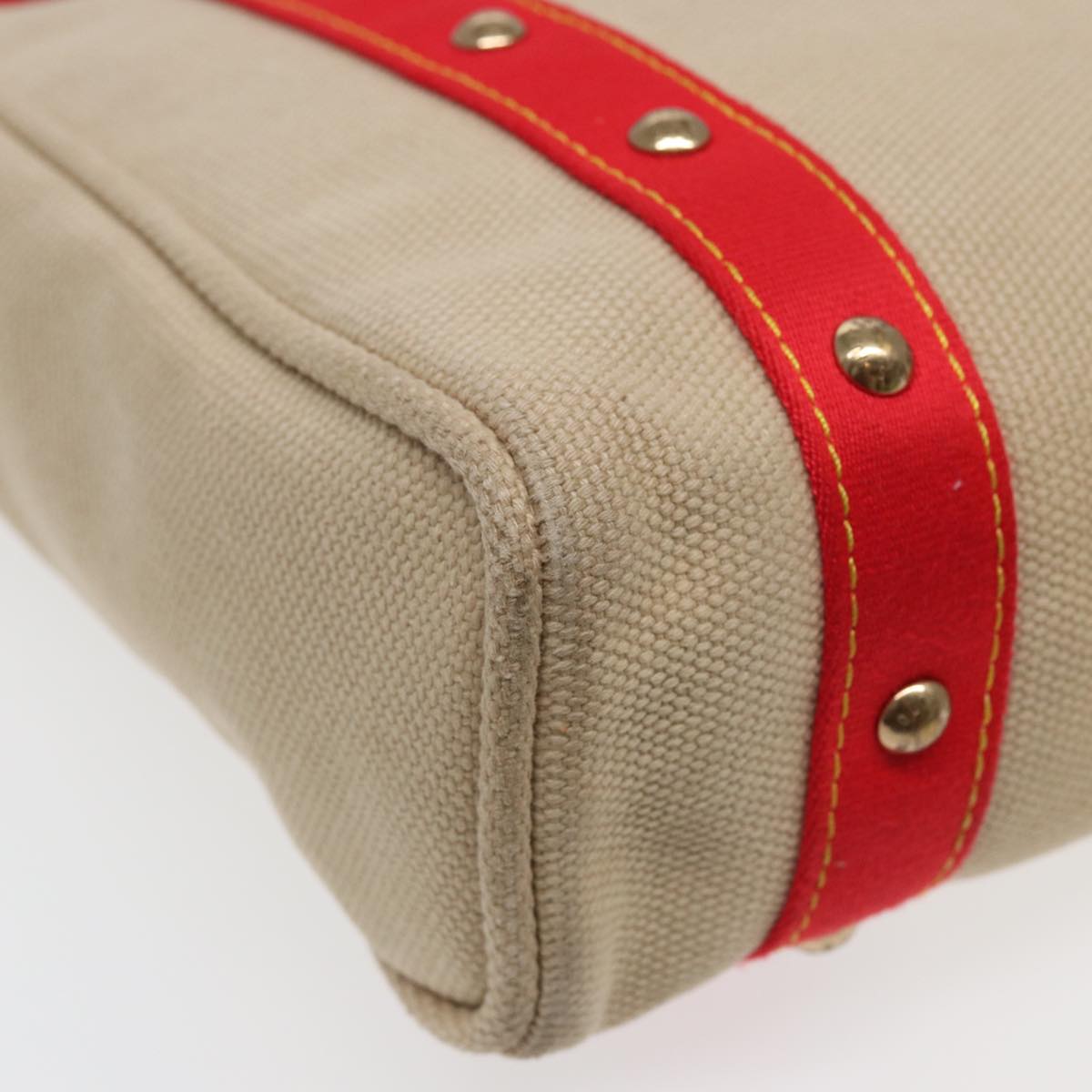 LOUIS VUITTON Antigua Cabas MM Tote Bag Beige Red M40035 LV bs16455