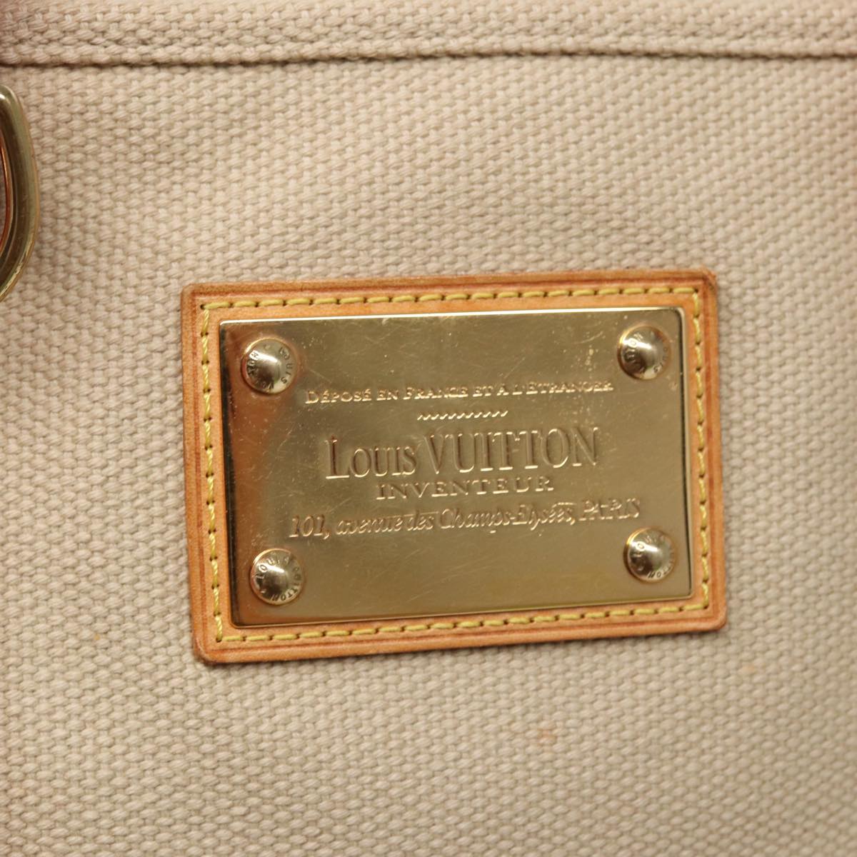LOUIS VUITTON Antigua Cabas MM Tote Bag Beige Red M40035 LV bs16455