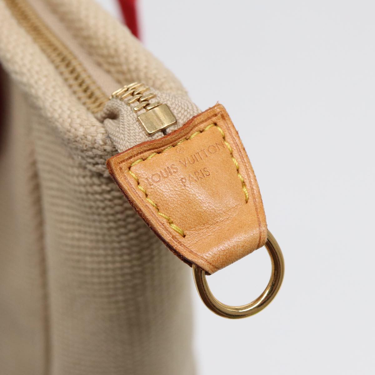 LOUIS VUITTON Antigua Cabas MM Tote Bag Beige Red M40035 LV bs16455