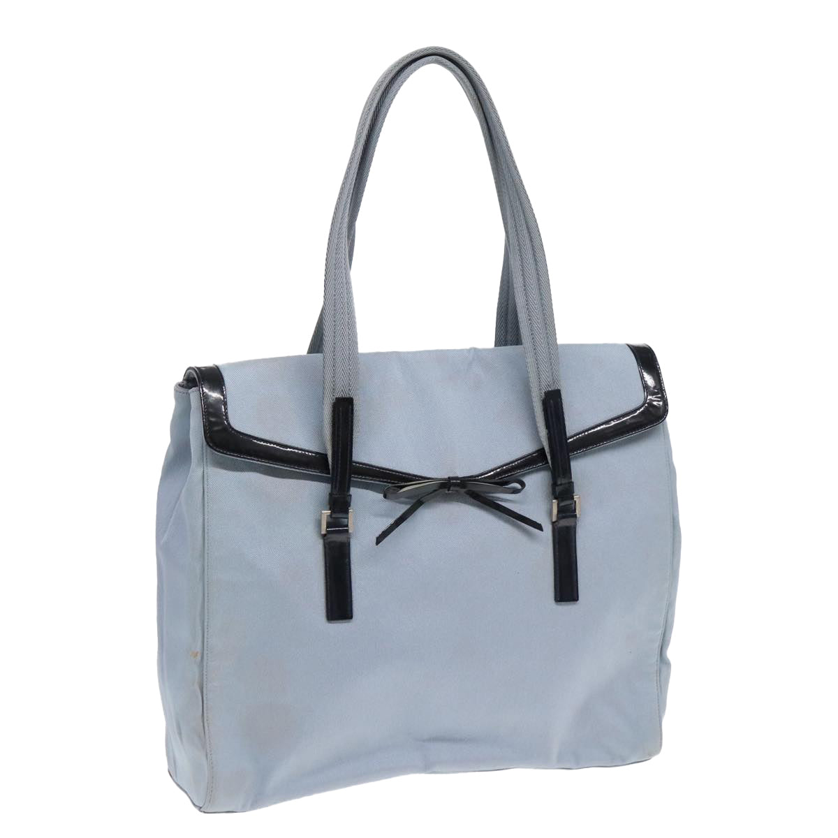 Luxury Prada Tote Bag Canvas Blue Silver  bs16525