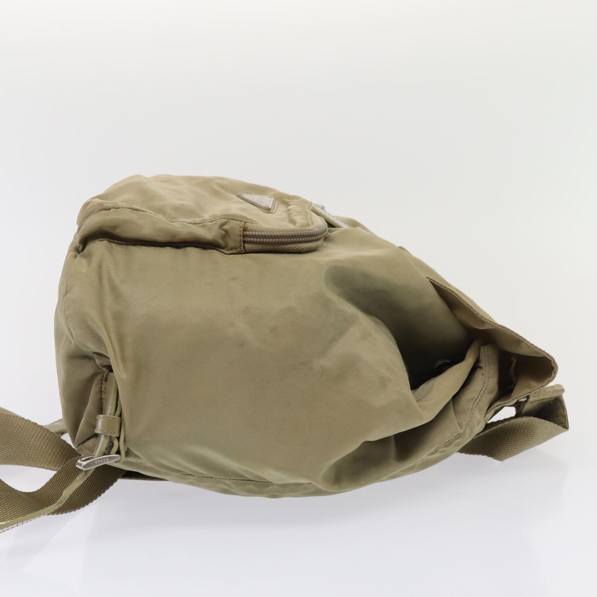 Luxury Prada Backpack Nylon Beige Silver  bs16539