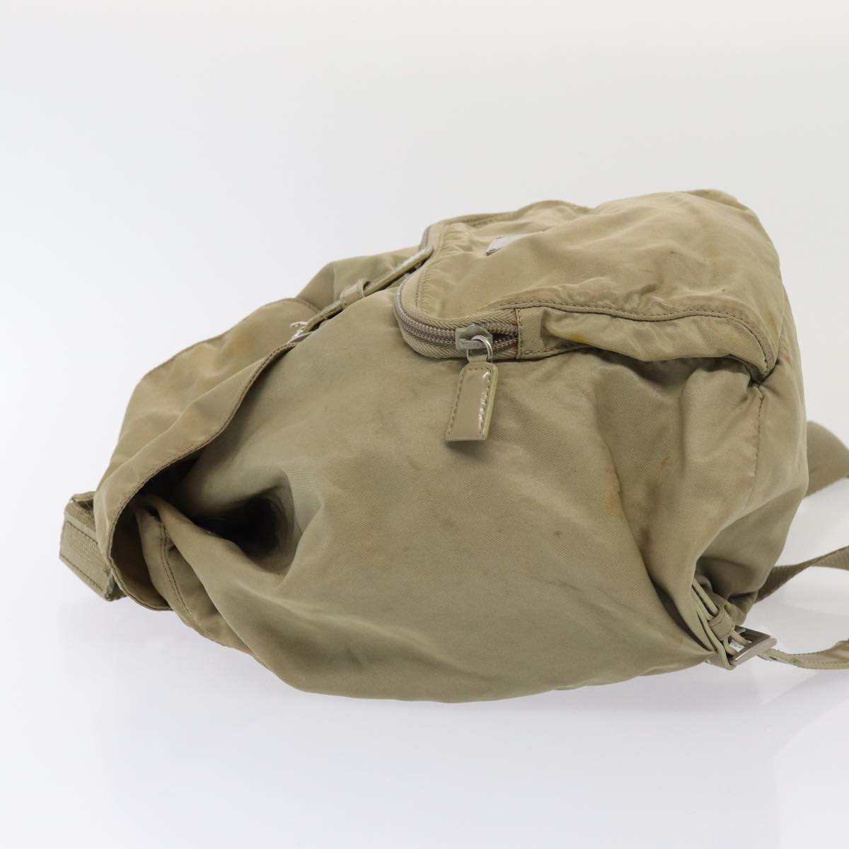 Luxury Prada Backpack Nylon Beige Silver  bs16539