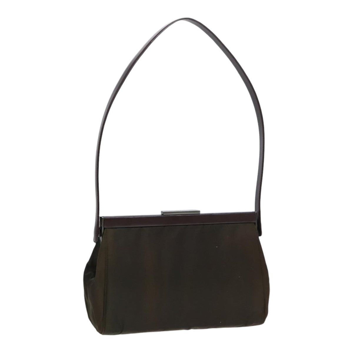 Luxury Prada Shoulder Bag Nylon Khaki Silver  bs16541