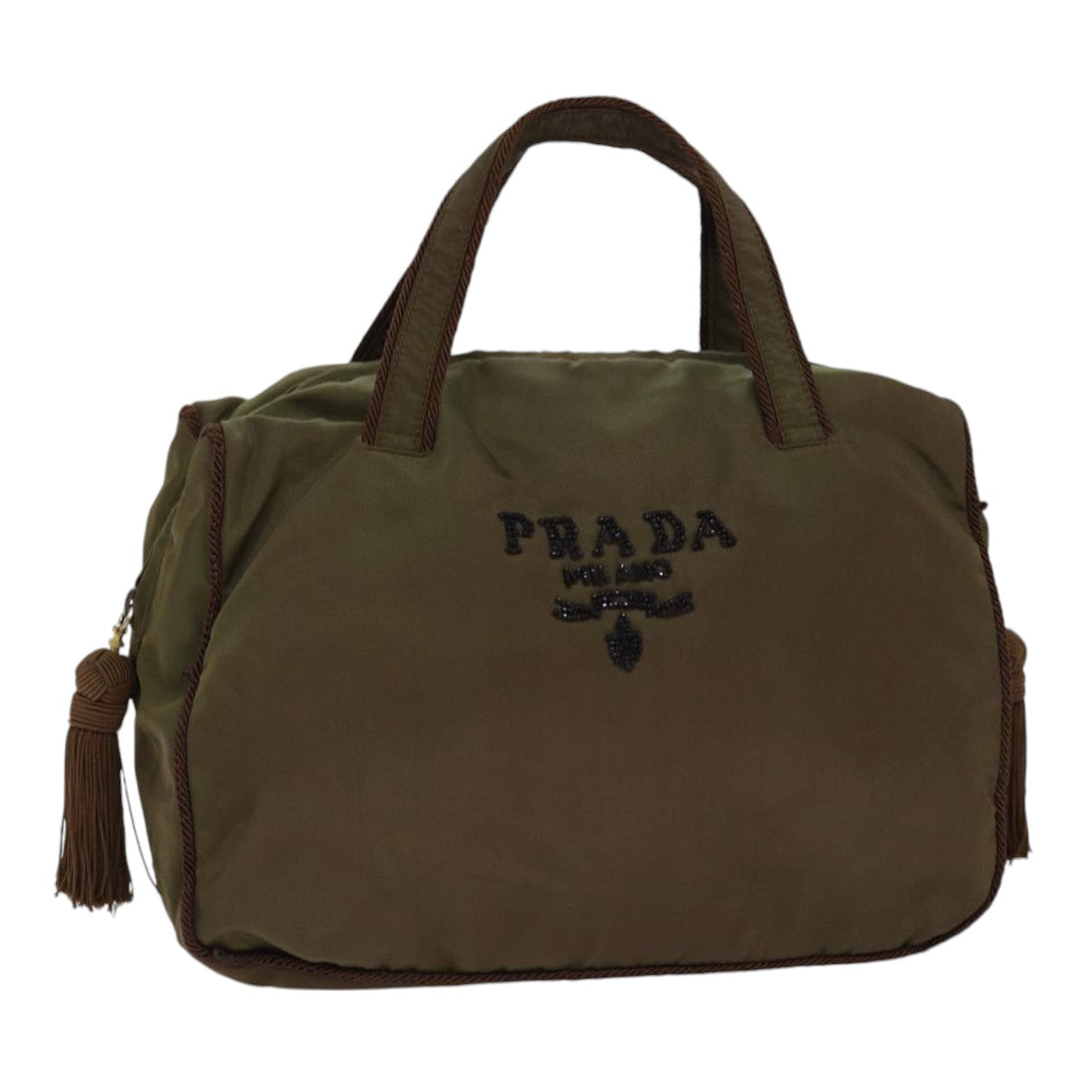 Luxury Prada Hand Bag Nylon Khaki Gold  bs16542