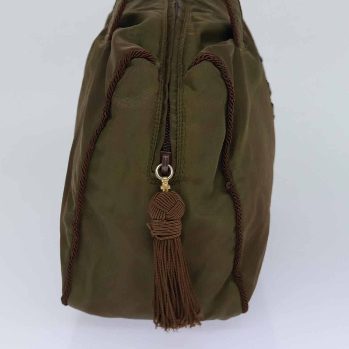 Luxury Prada Hand Bag Nylon Khaki Gold  bs16542