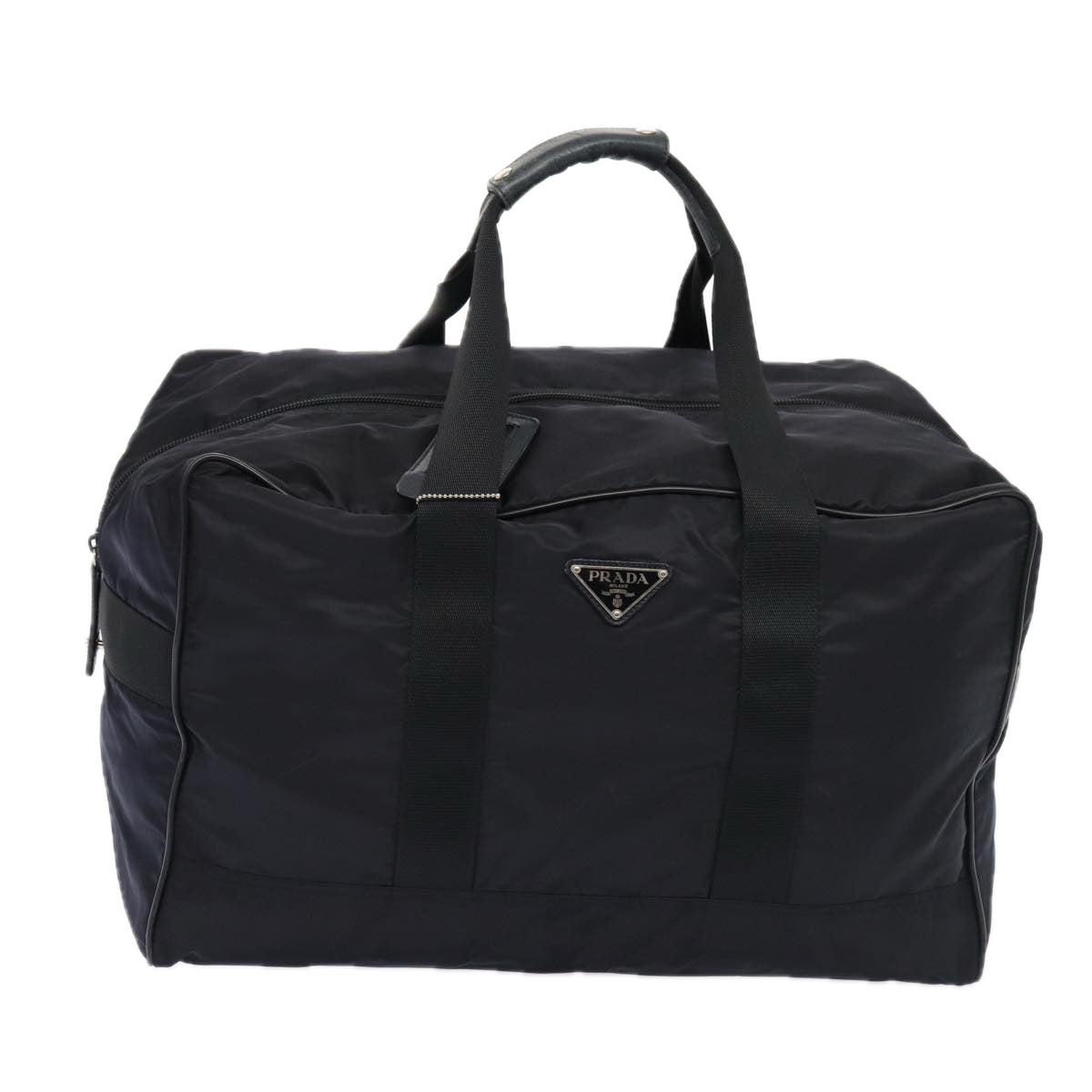 Luxury Prada Boston Bag Nylon Black Silver  bs16548