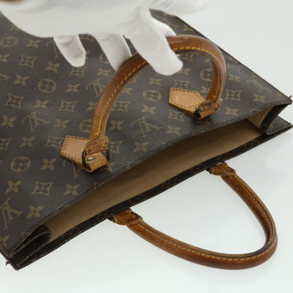 LOUIS VUITTON Monogram Sac Plat Hand Bag M51140 LV bs1661