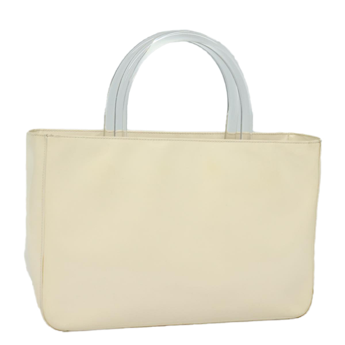 Luxury Prada Hand Bag Enamel Silver White  bs16622
