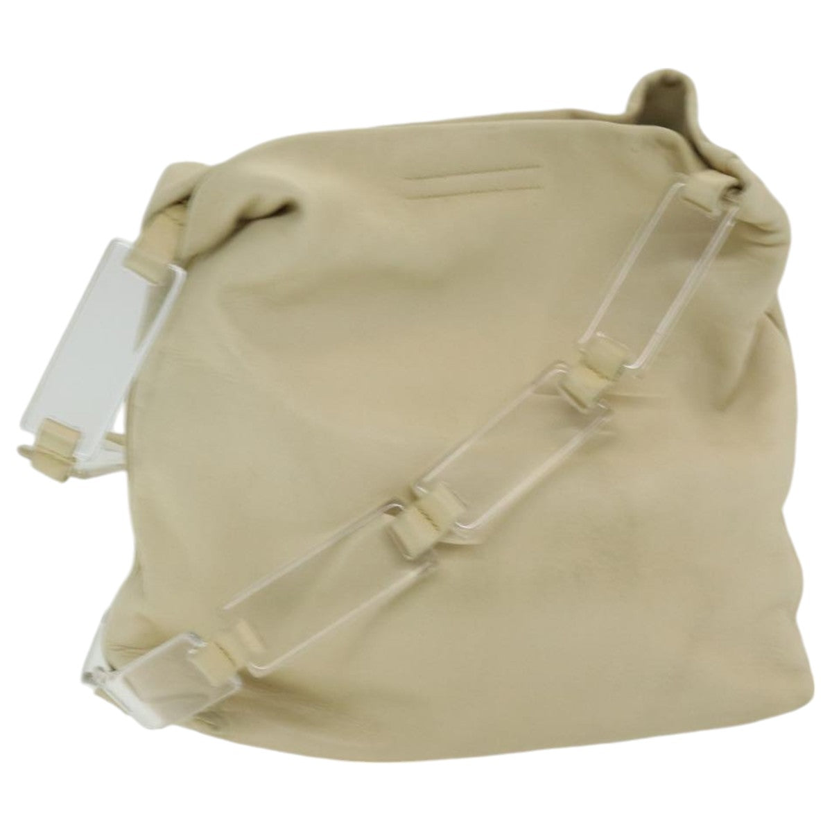 Luxury Prada Shoulder Bag Leather Beige Silver  bs16634