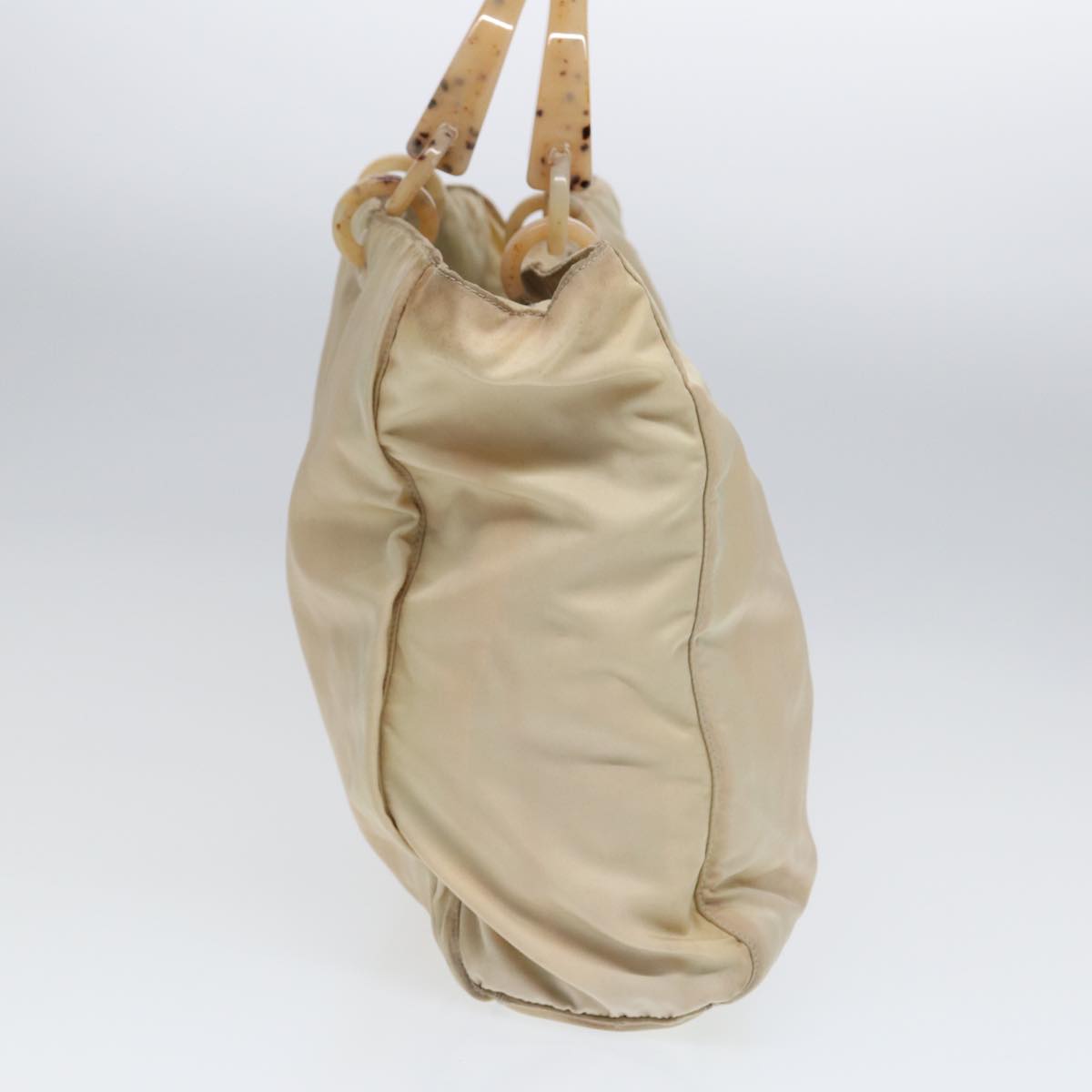 Luxury Prada Hand Bag Nylon Beige Silver  bs16635