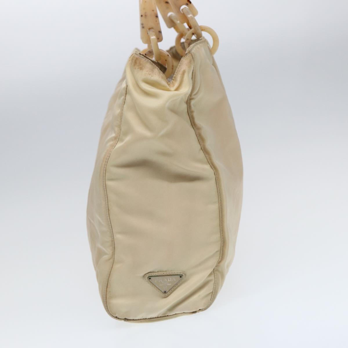 Luxury Prada Hand Bag Nylon Beige Silver  bs16635