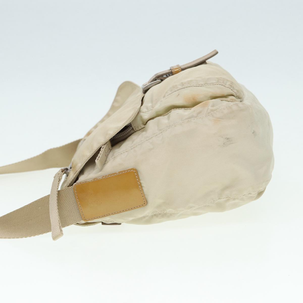 Luxury Prada Shoulder Bag Nylon Beige Silver  bs16711