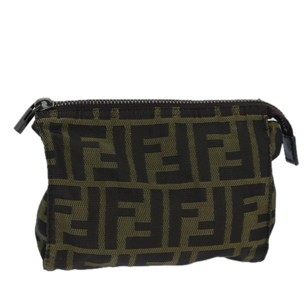 Luxury Fendi Zucca Canvas Pouch Brown Blackbs16772