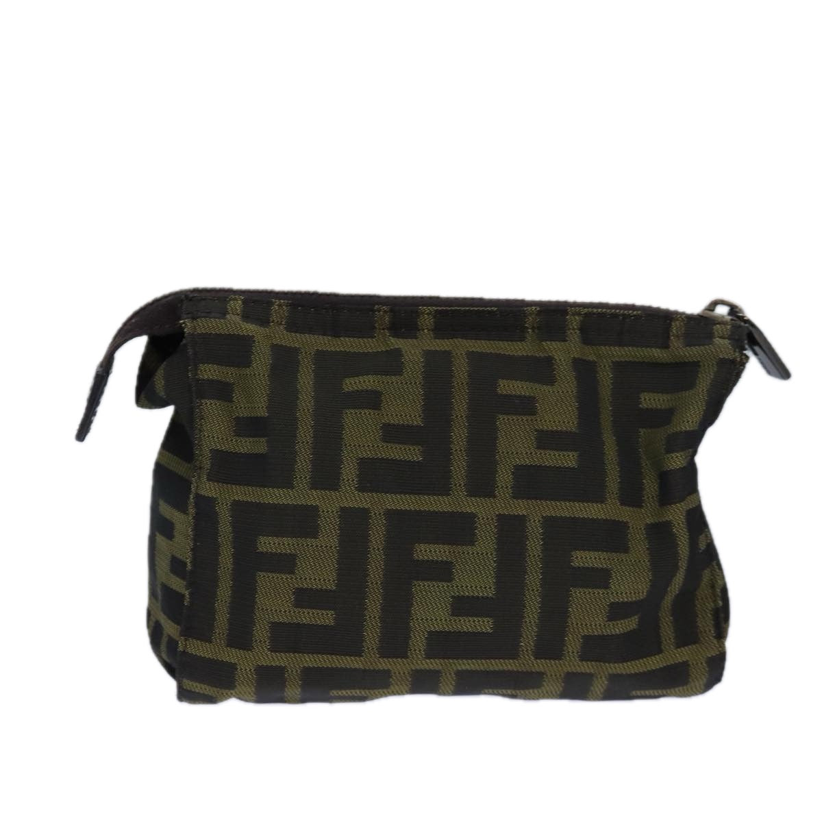 Luxury Fendi Zucca Canvas Pouch Brown Blackbs16772