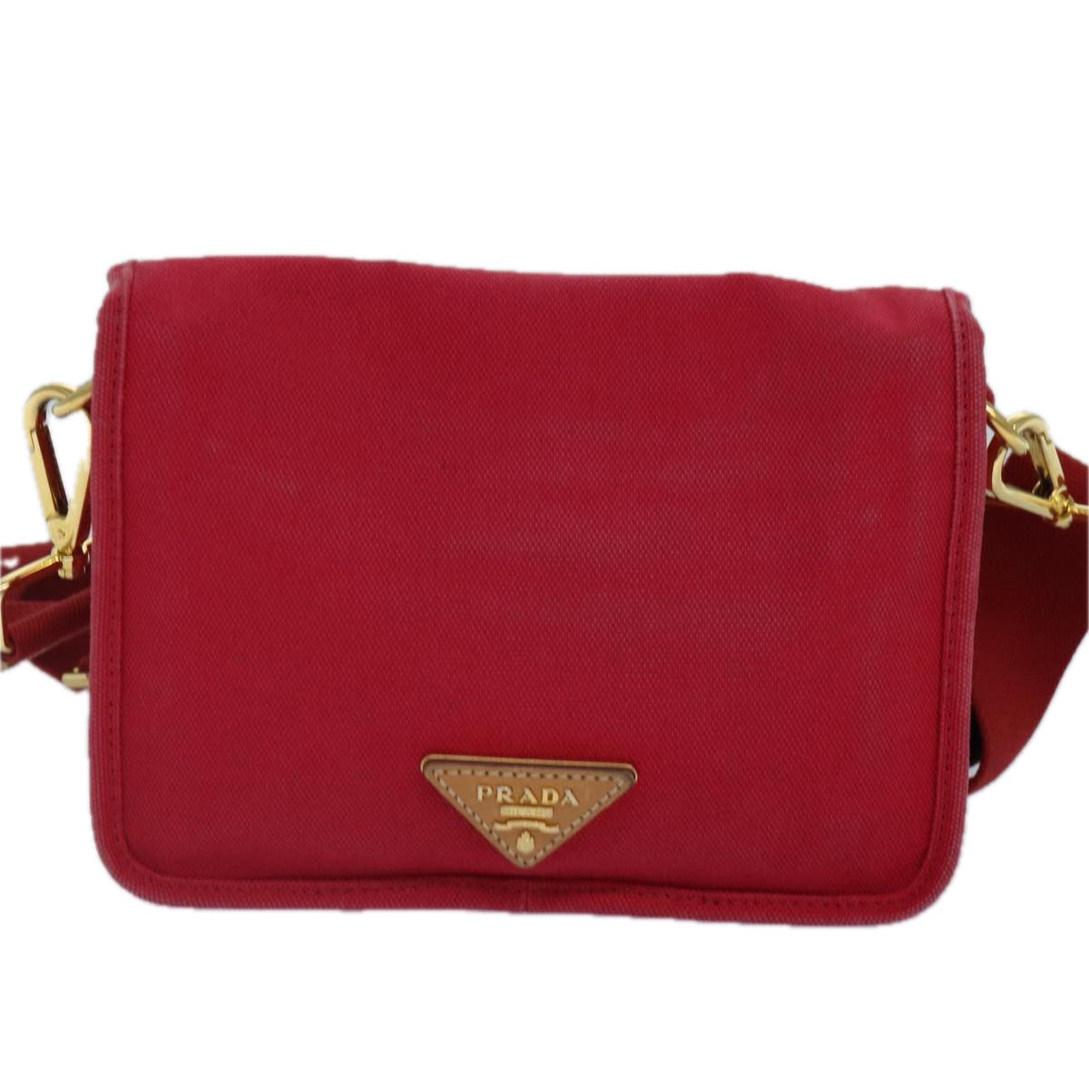 Luxury Prada Shoulder Bag Canvas Red  bs16823