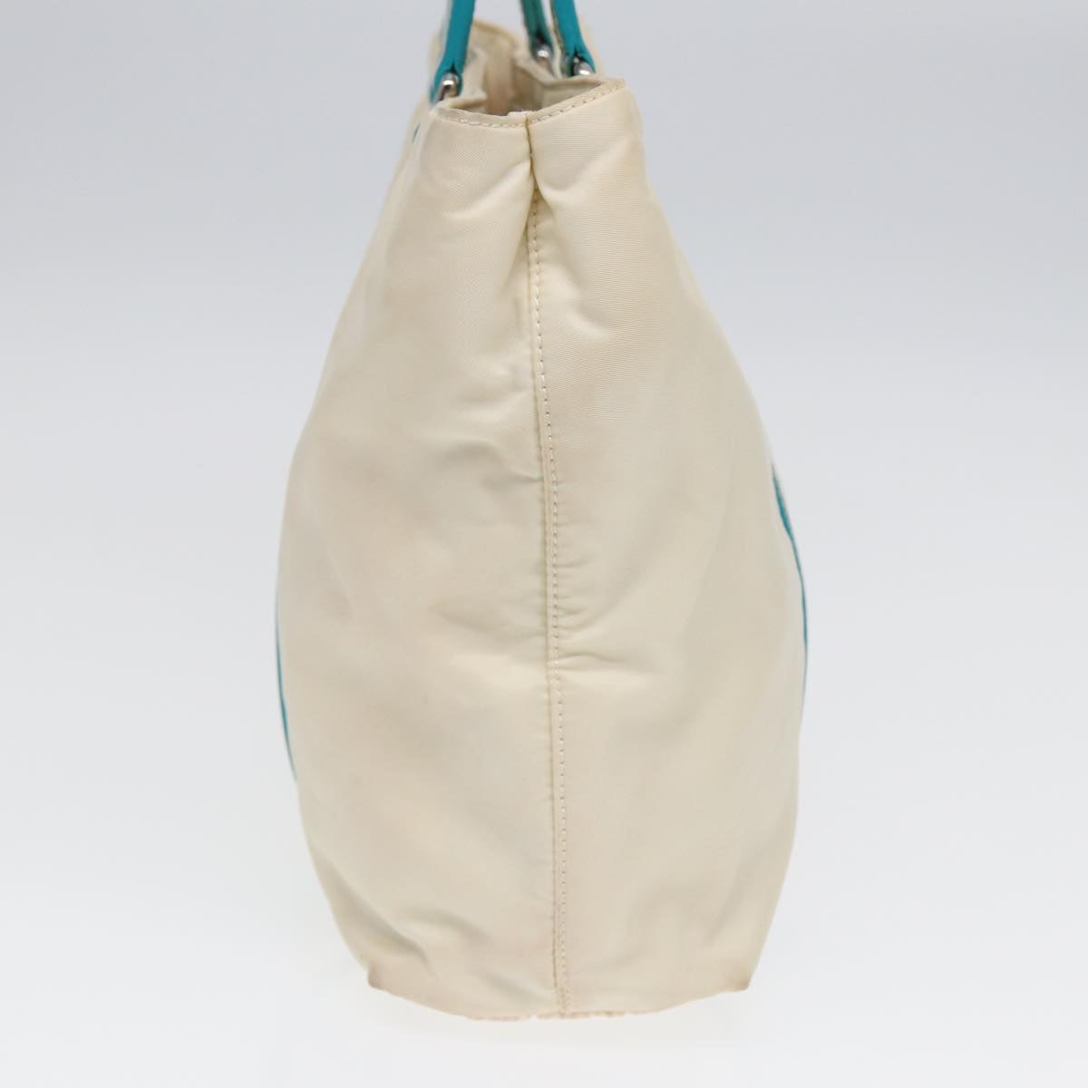 Luxury Prada Hand Bag Nylon 2way White Turquoise Blue  bs16826