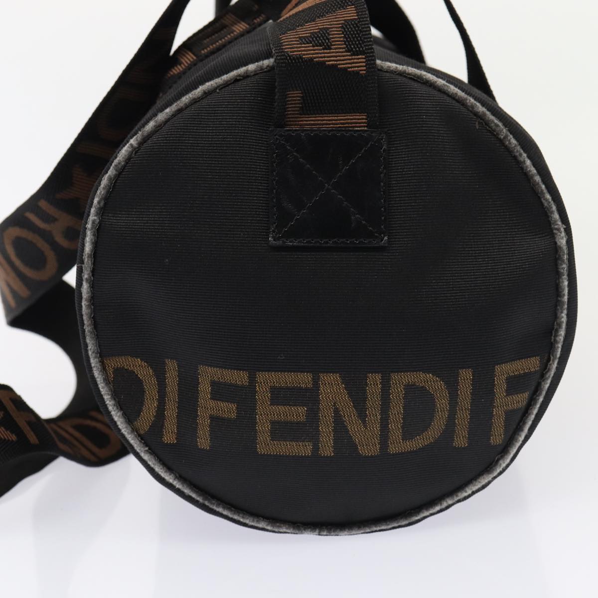 Luxury Fendi Hand Bag Canvas 2way Black Brownbs16831