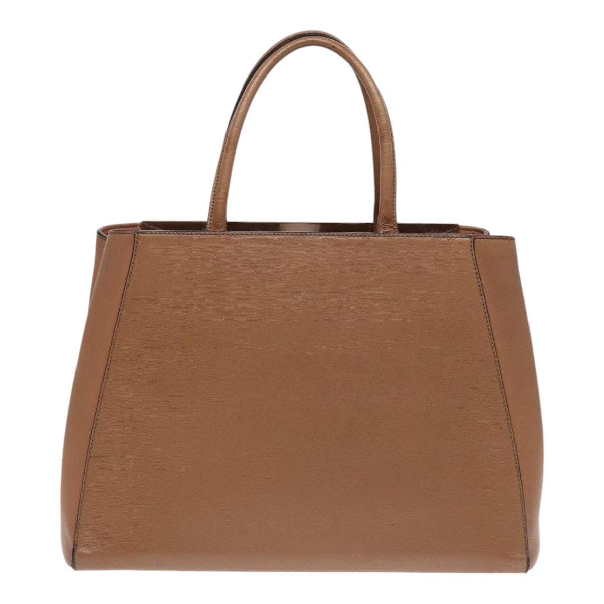 Luxury Fendi Hand Bag Leather 2way Beige Silverbs16933