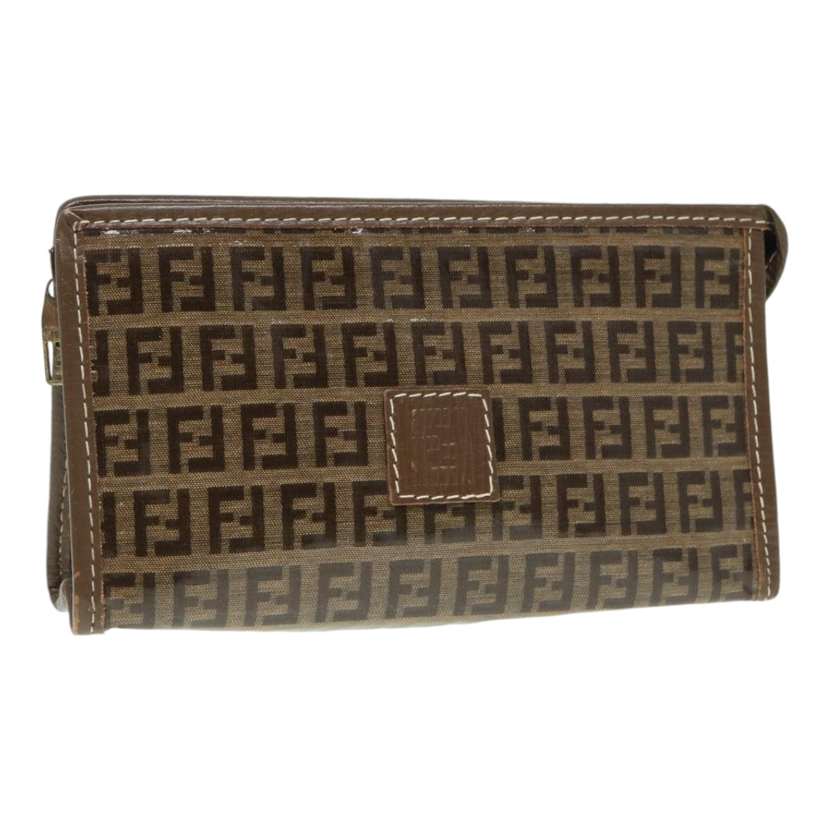 Luxury Fendi Zucchino Canvas Pouch Brownbs16934