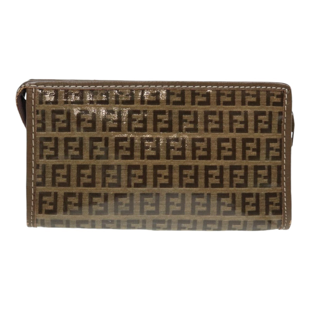 Luxury Fendi Zucchino Canvas Pouch Brownbs16934