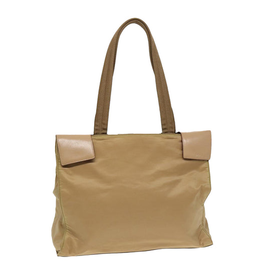 Luxury Prada Tote Bag Nylon Leather Beige Silver  bs16960