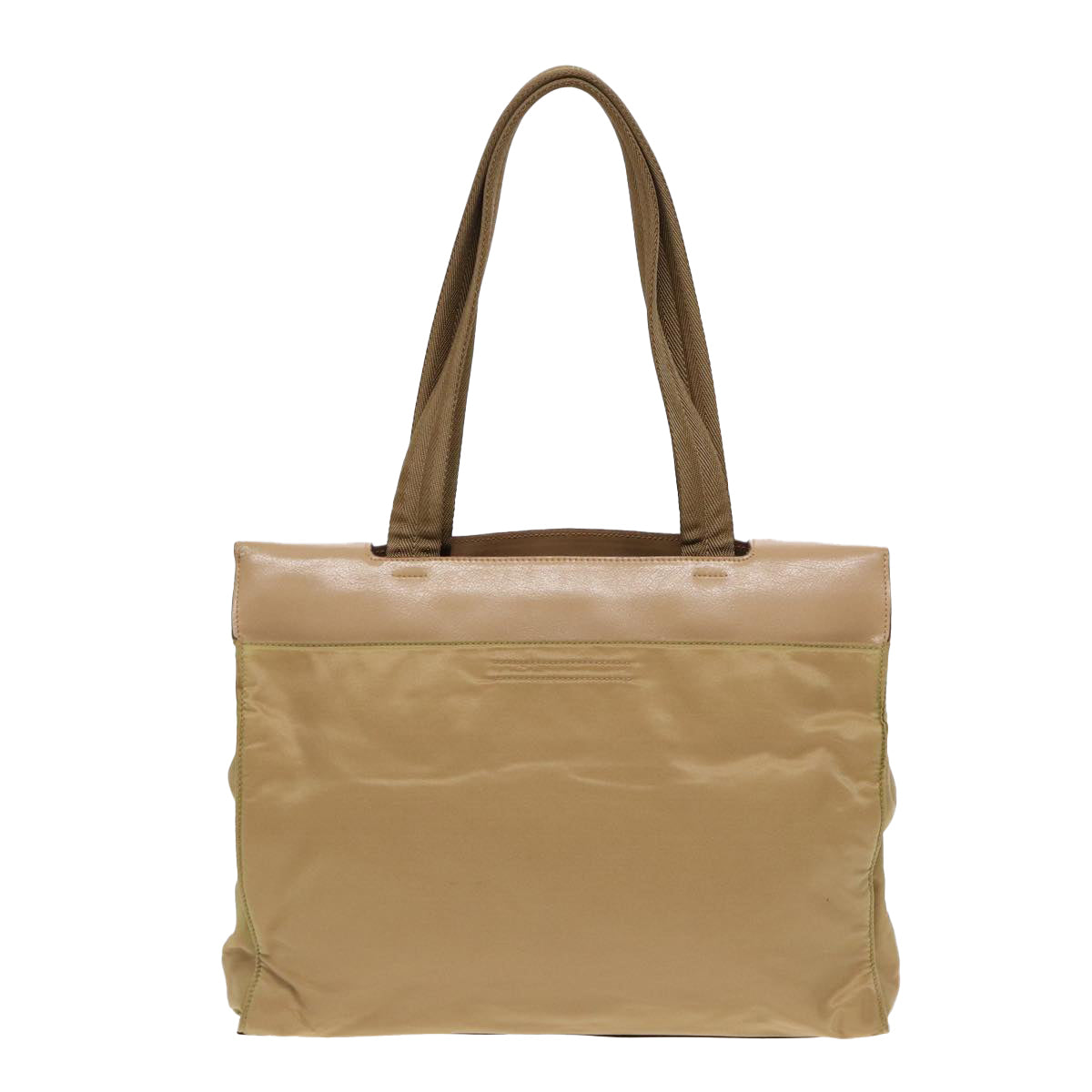 Luxury Prada Tote Bag Nylon Leather Beige Silver  bs16960