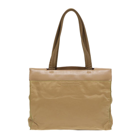 Luxury Prada Tote Bag Nylon Leather Beige Silver  bs16960