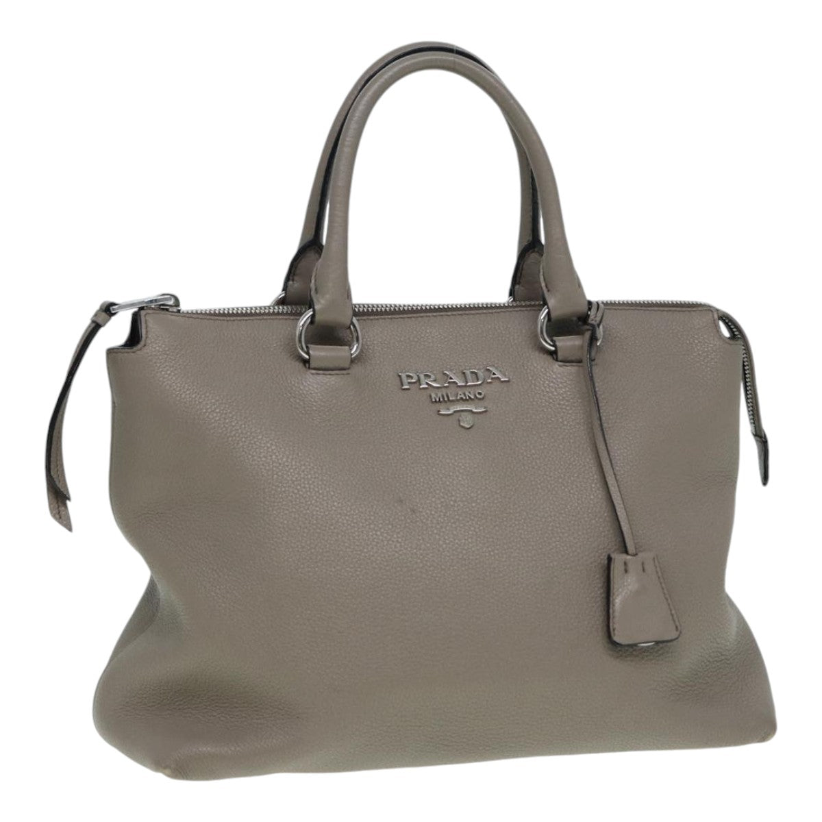 Luxury Prada Hand Bag Leather Gray Silver  bs16963