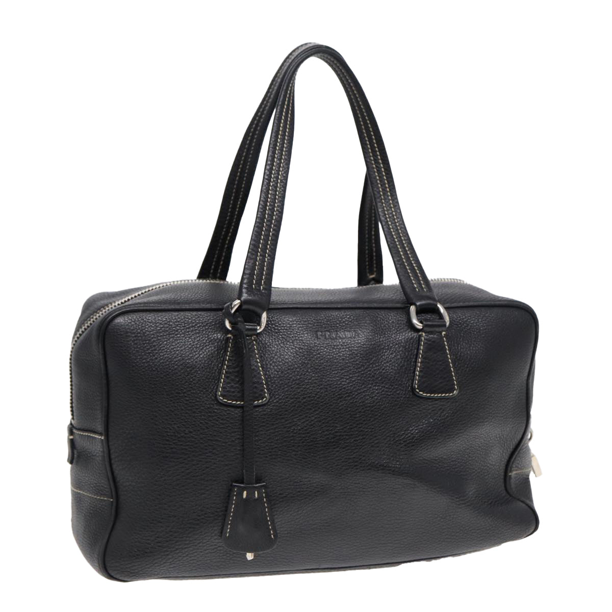 Luxury Prada Tote Bag Leather Black Silver  bs16964