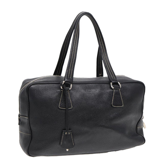 Luxury Prada Tote Bag Leather Black Silver  bs16964