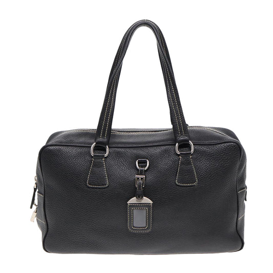 Luxury Prada Tote Bag Leather Black Silver  bs16964