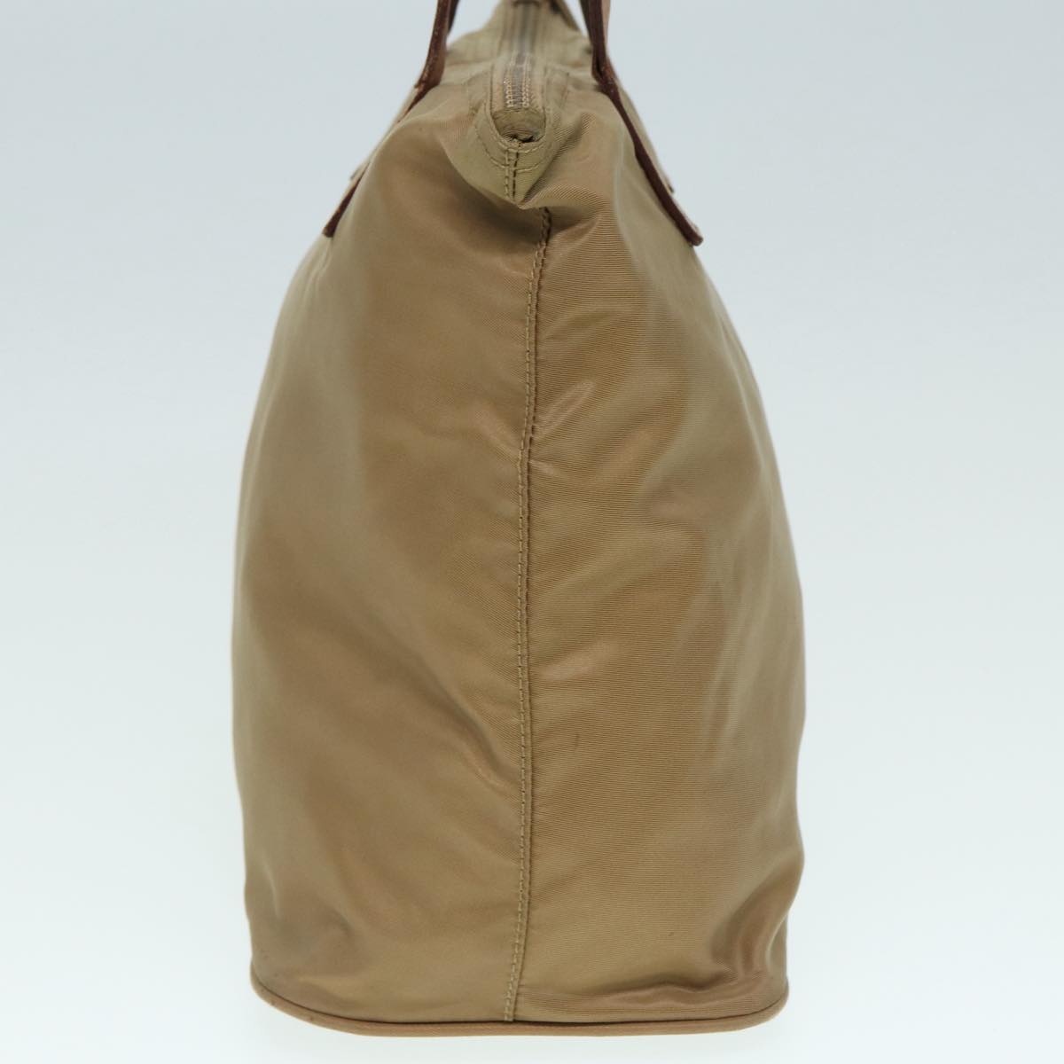 Luxury Prada Hand Bag Nylon Leather Beige Brown Silver  bs16989