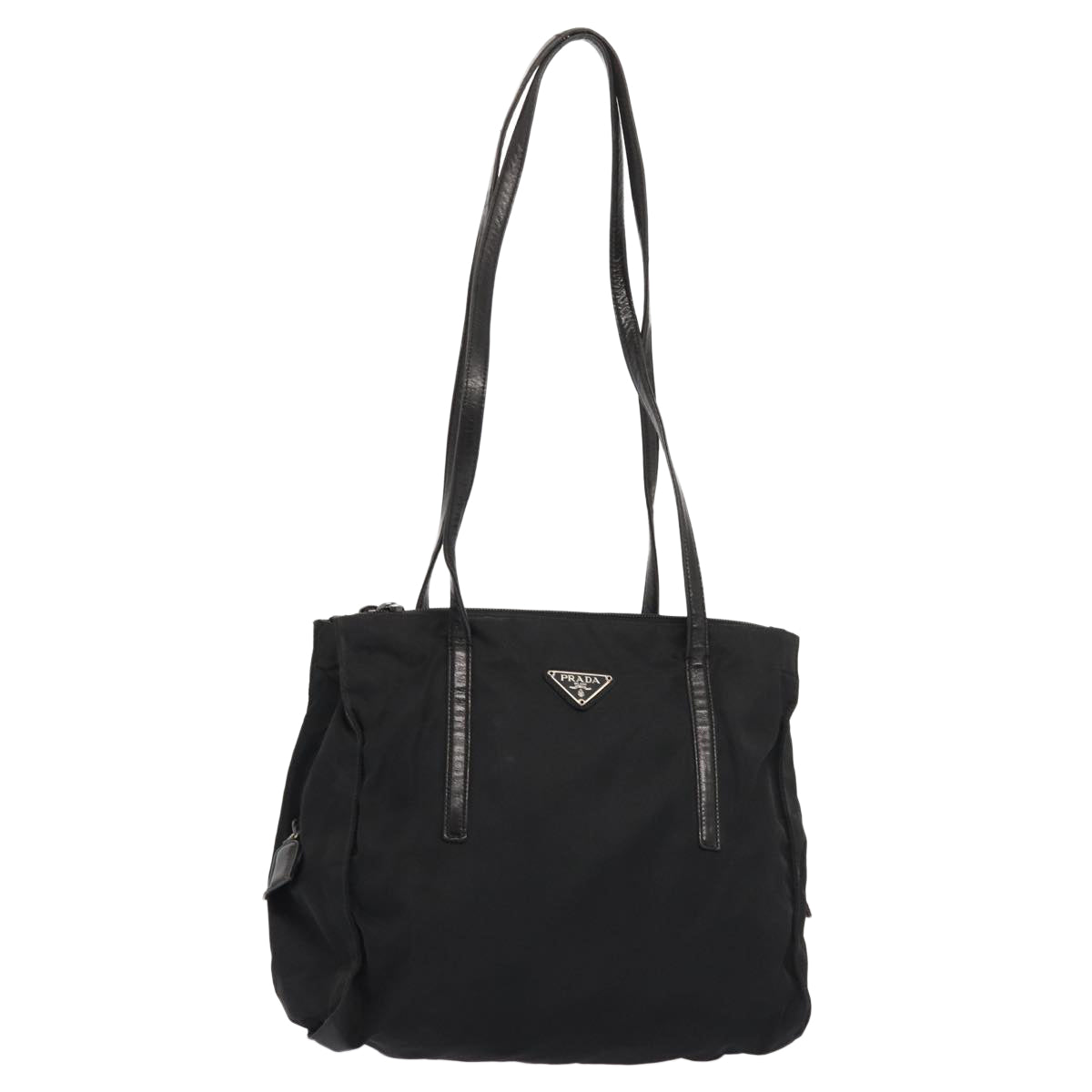 Luxury Prada Shoulder Bag Nylon Leather Black Silver  bs16990