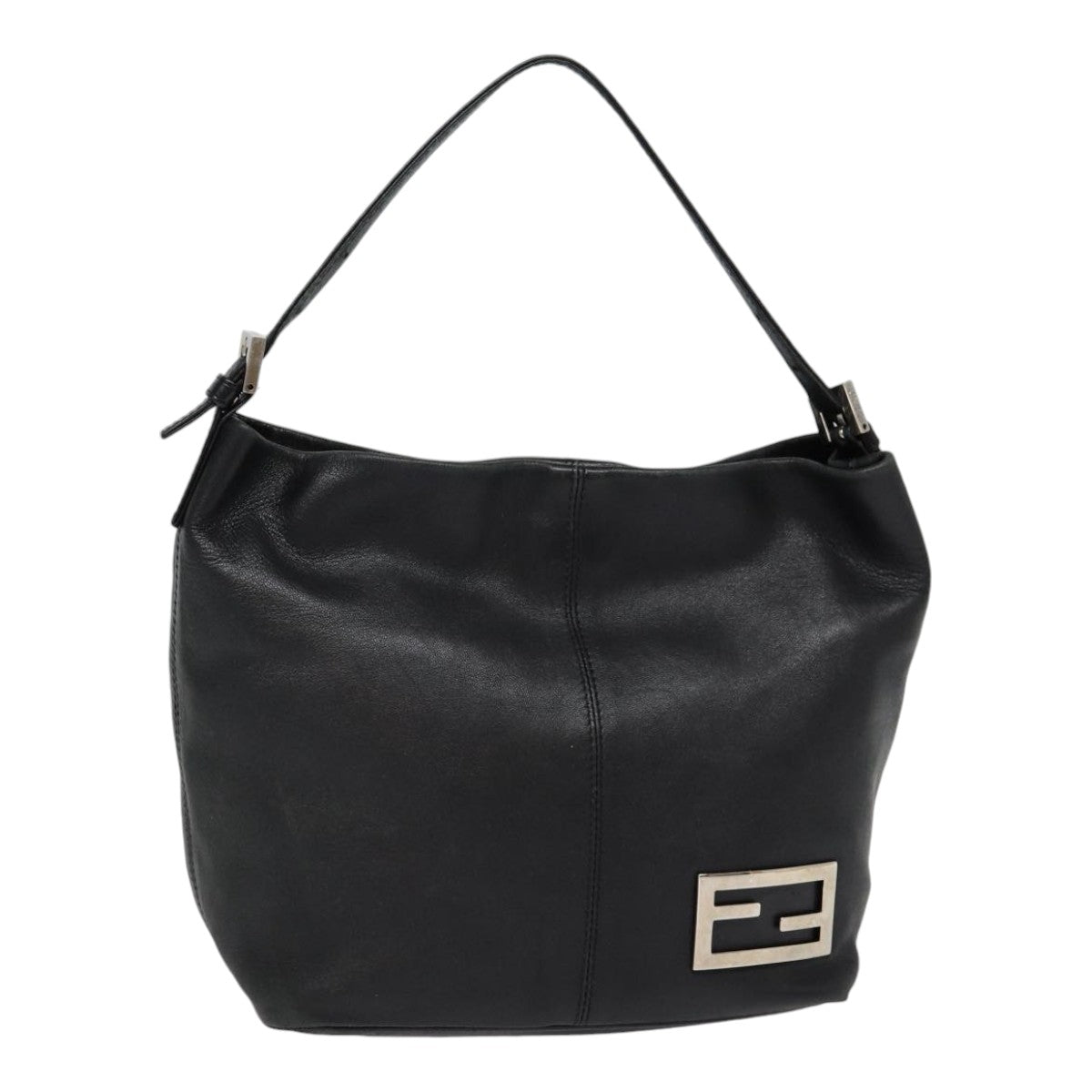 Luxury Fendi Hand Bag Leather Black Silverbs17042