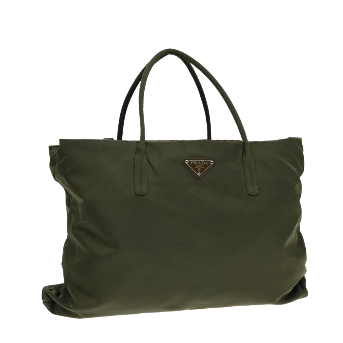 Luxury Prada Hand Bag Nylon Khaki Silver  bs17049
