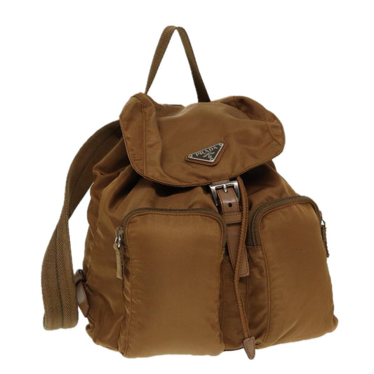 Luxury Prada Backpack Nylon Brown Silver  bs17051
