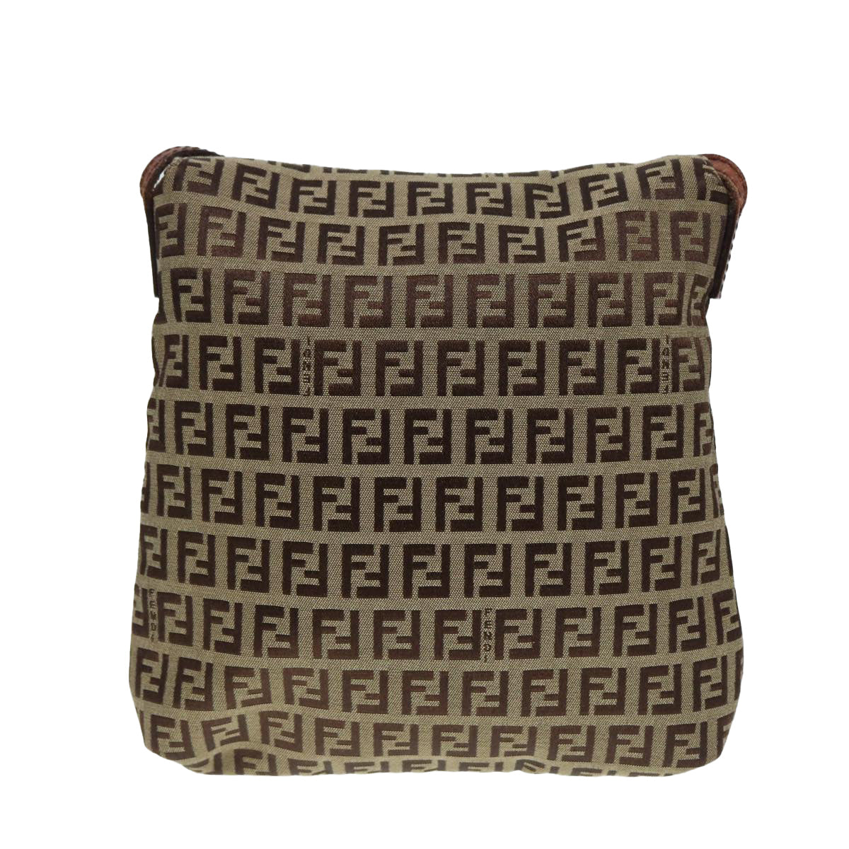 Luxury Fendi Zucchino Canvas Shoulder Bag Brown Goldbs17192