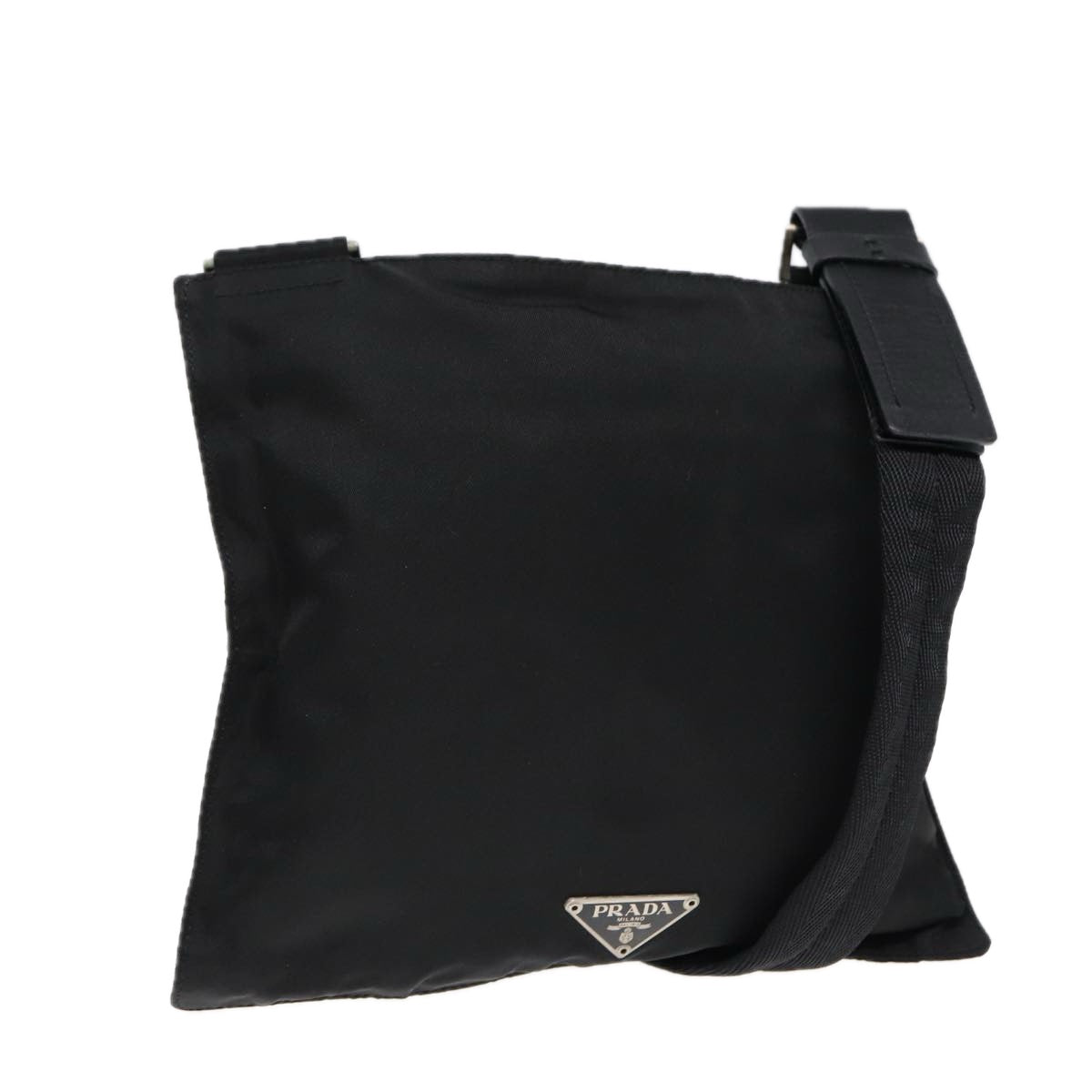 Luxury Prada Shoulder Bag Nylon Black Silver  bs17219