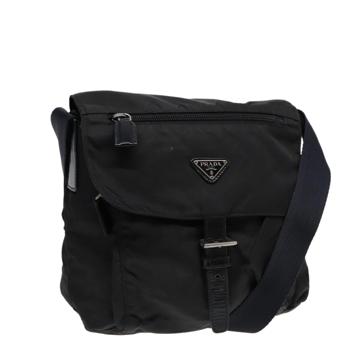 Luxury Prada Shoulder Bag Nylon Black Silver  bs17229